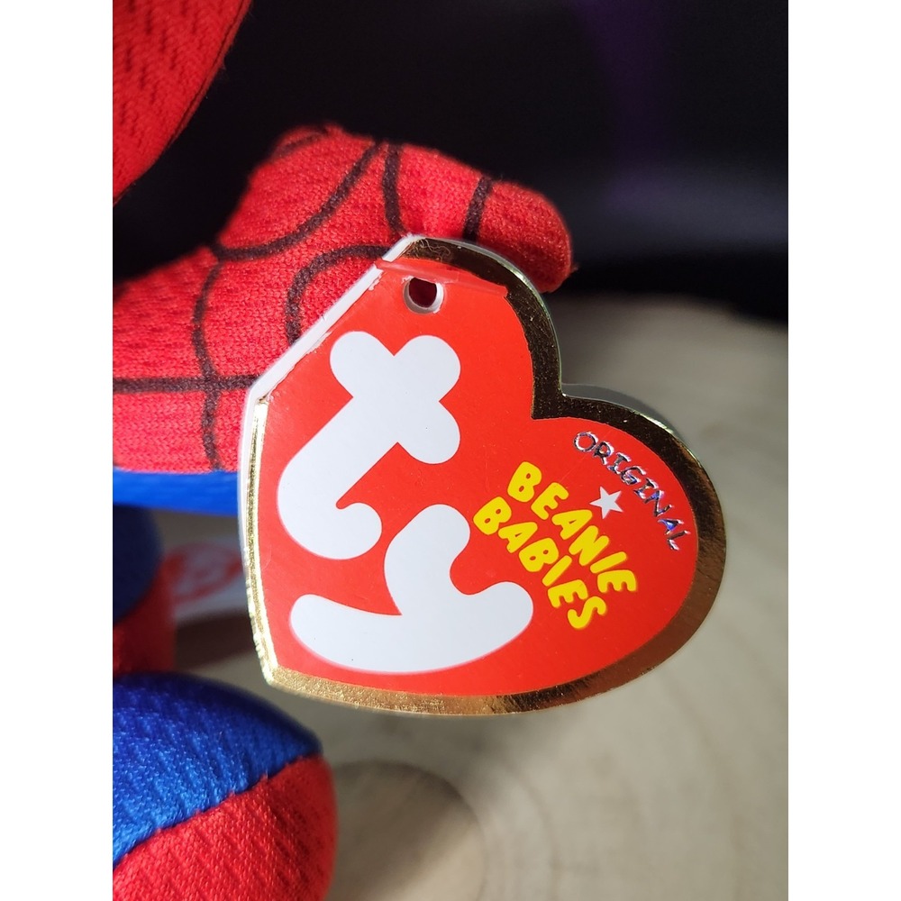 Spider-Man Beanie Babies TY 6" Marvel Plush Toy with Tags BRAND NEW Mint‎ Cond - Picture 12 of 15